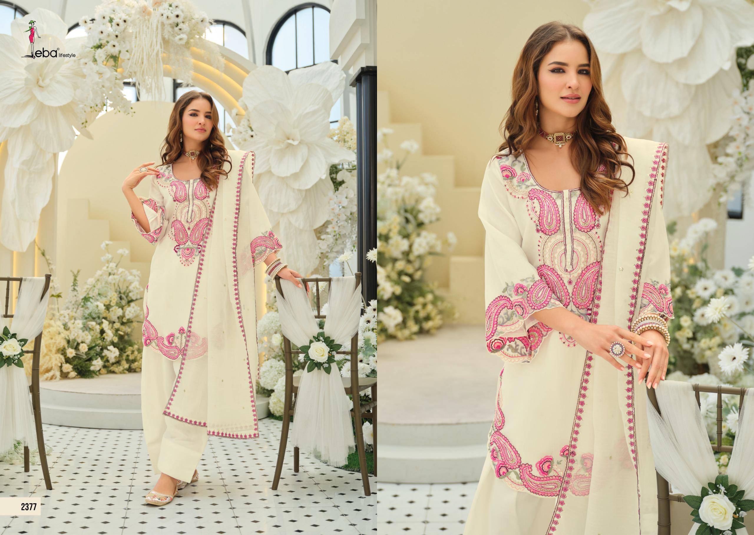 ZAINAB By Eba Lifestyle 2377 to 2379 Series Ready To Wear Heavy chinon readymade Dresses At Wholesale Price